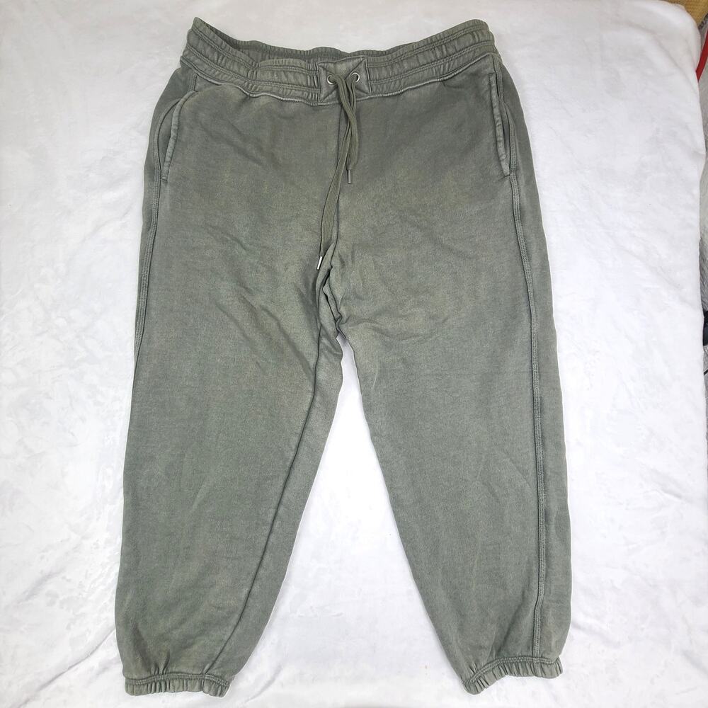 Aerie Sweatpants XL Olive Green Joggers Drawstring Waist Distressed Lounge Pants